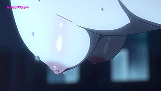 Denji Fucks Reze From Behind, Grips Her Hips, She Bites His Arm as He Cums Inside