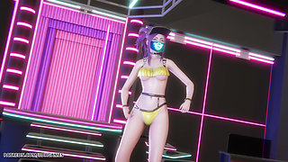 Mmd Hwasa - Na - Akali Sexy Striptease League of Legends Hentai Uncensored 4K 60fps