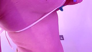 Sophie James Tiny White Thong Bikini
