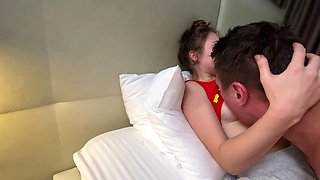 My step sis is talking on the smartphone while i nail her