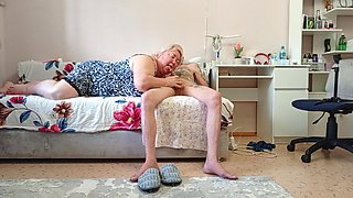 Stepmom Sucks Cock and Gets Cum in Her Throat
