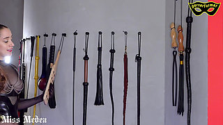 Slave Is Whipped by Two Mistresses