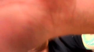 Hot brunette amateur MILF rides hubbys cock