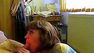 Mom gives young neighbor a blowjob - amateur homemade video