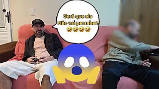 Blindfolded Wife Surprised by Redhead Friend Fucking Husband - Amateur Cuckold & Cumshot