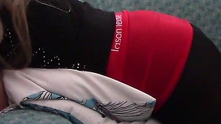 Blonde MILF in Pantyhose and Heels Gives a Blowjob and Swallows