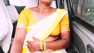 Sexy House Maid Car Sex with House Owner Telugu Dirty Talks.