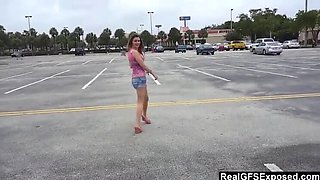 Staci Silverstone Gives Hot Blowjob & Swallows Cum in Public