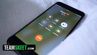 Step sisters Demi Sutra & evelin stone take turns sucking and riding bf's meaty shaft - teamskeet