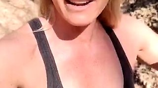 Chubby Redhead Milf Outdoors