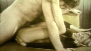 Vintage Cum Sluts Guzzle Loads in Retro Living Room Orgy