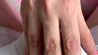 Cosplayer Girl in Pink Skirt Masturbates Her Fan Cock in Panties