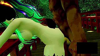 Hot brunette, hentai, fellatio