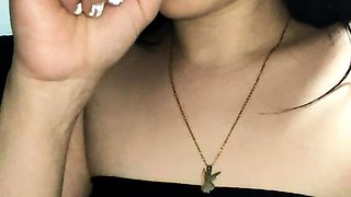 Public blowjob from an amateur brunette babe in POV video