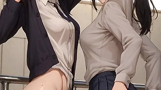 Hentai 2026! College girls show their super wet butts on the subway