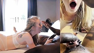 Blowjob Stunning blonde amateur takes big cock