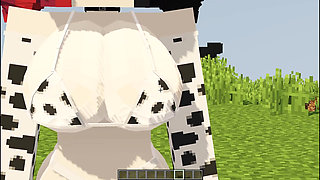 Beautiful girl dressed as a cow wants me to milk her and give her my milk