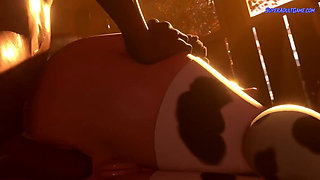 Cowgirl Cosplay Teen Fucked In The Ass By A Farmer ( Realistic 3D )