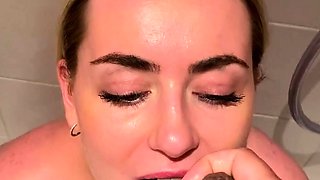 Blonde amateur blowjob POV in public