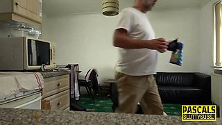 Ballgagged submissive teenager gets pounded
