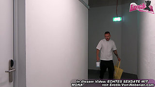 Chubby young German housewife fucked at home with facial