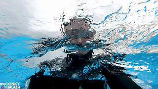 Wetsuit Bondage Mermaid Slippery Pool Kink with Fins, Rope & Deep Diving