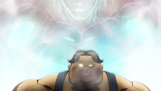 Thrilling animated showdown with fierce passion in a public arena