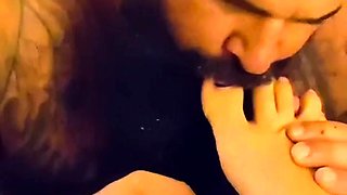 Slave sucks sushi off my toes,  cake off my ass, and drinks