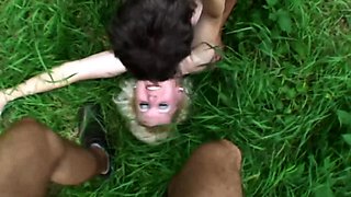 Blonde Mama Jana Receives Rough Fucking Outdoors