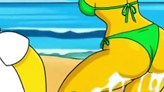 Beach Bitch 2: Pussy Full of Cum. Cartoon Simpsons Parody.