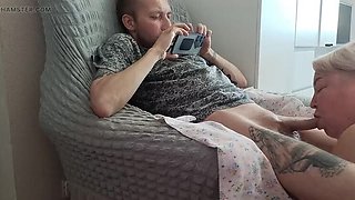 Hot Russian MILF Friend Gives Me a Deep Throat Blowjob and Handjob Cumshot
