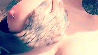 Busty girlfriend in pussy close up masturbation