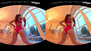 Racy Lacey Lessyq - Big Tits Brunette Solo Stripease In Lingerie