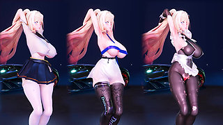 [mmd] Youlan Dale Phut Hon Triple Happiness Maid Panty Black Silk Together Super Short Jk Group