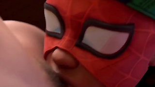 Ebony Spider-man Slut Deepthroating Spooder-man's Thicc Hard Ass Cock