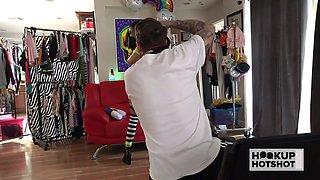 Behind the scenes - small Mi Ha Doan loves to get screwed by Bryan Gozzling!