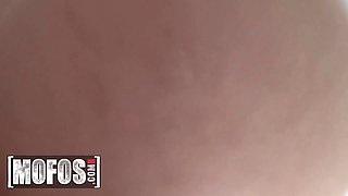 Nikki Lavay's shaved pussy pounded hard by hung dude while getting her clothes soaked