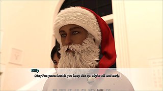 Santa Claus Fucking Three Stepsisters Pussy In A Row Foursome Sex