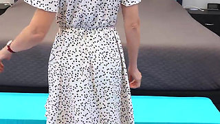 Sherry in a White Dress with Hearts