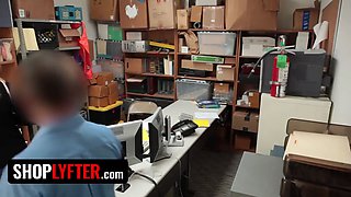 Shoplyfter - shaky blonde Zoe Parker regrets stealing after officer drills her snatch in the backroom