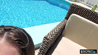 Sweet German Babe Gets Fucked by Stranger at the Pool While on Vacation