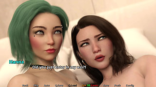 Foursome with both stepsis in hotel room