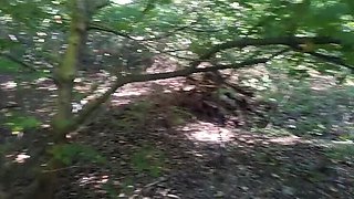 Amateur Abby Dickinson Sucks Big Cock in Forest and Gets Huge Cum Facial POV