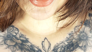 Tattooed Brunette Tease Asian Beauty, Underarm & Cleavage Focus