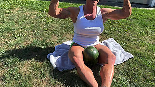 Muscle MILF Kandys Watermelon Crush Domination