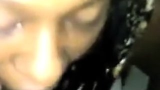 Black Homemade Cheating Slut Sucks Dick in Bathroom