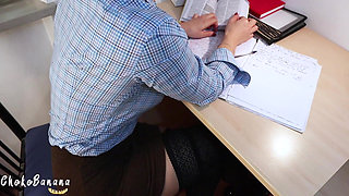 Surprising My Stepsister While Studying