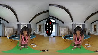 Jerk Off & Cum On My Big Tits While I Try On My Extra Small Bikini & Tight Yoga Pants - RealHotVR