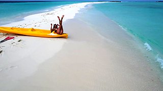 Massive juggs brunette fatty strips and jerks solo