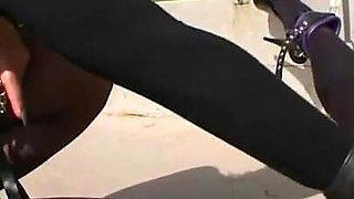 Fucked outdoors and tied to a pole